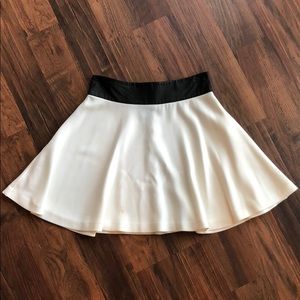 Alive + Olivia White Skirt Leather Waist Band